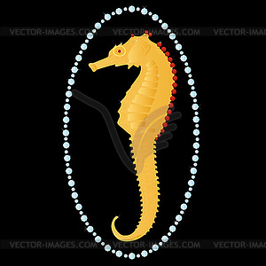 Sea horse with diamonds - vector clipart