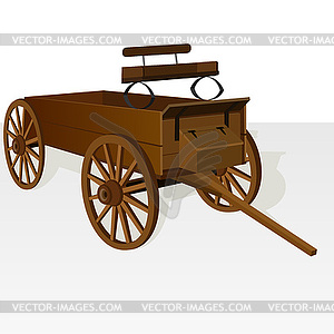Wooden cart - vector clip art