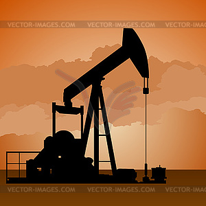 Добыча нефти - векторное изображение EPS