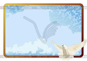 White dove and frame - vector clipart