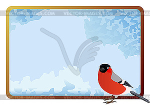 Bullfinch and frame - vector clipart / vector image
