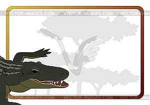 Crocodile and frame - vector clipart