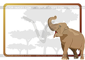 Elephant and frame - vector clipart