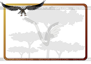 Flying eagle and frame - vector image