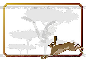 Hare and frame - vector image