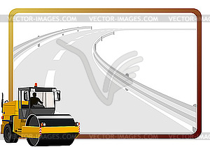 Road roller - royalty-free vector clipart