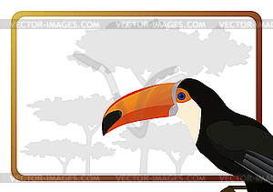 Frame with toucan - vector clipart
