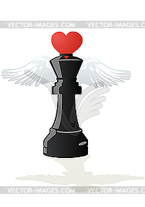 Amorous chess Black King - color vector clipart