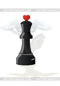 Amorous chess Black Queen - vector image