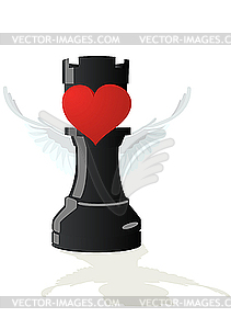 Любовные шахматы - черная ладья - векторизованный клипарт