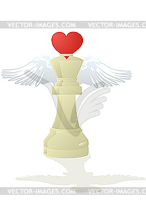 Amorous Chess White King - vector clip art