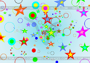 Background of stars and circles - vector clipart