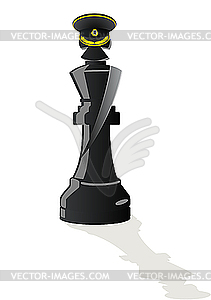 Black Chess King General - vector clip art