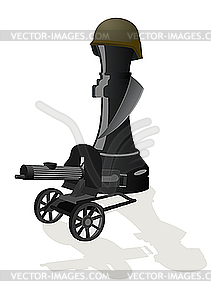 Chess Queen Black Heavy - vector image