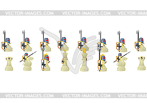 White Chess Warriors - vector clip art