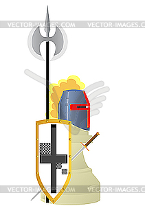 White Chess Elephant Knight - vector image