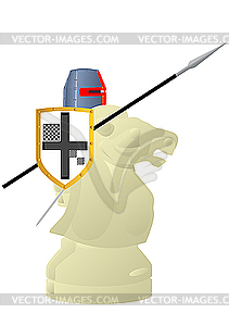 White Chess Horse Knight - vector clip art