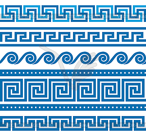 Set of greek borders - vector clip art