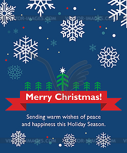 Christmas card with fir-tree - royalty-free vector clipart