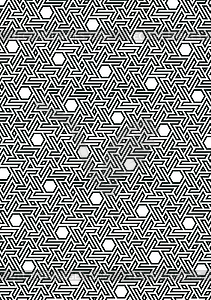 Geometric pattern, built on hexagonal grid - vector image