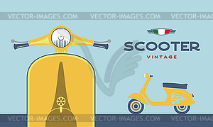 Retro scooter image - vector clipart