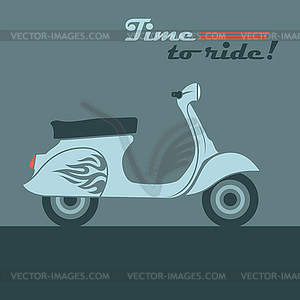 Retro scooter image - vector clipart / vector image