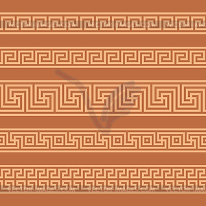 Greek border ornaments - vector clip art