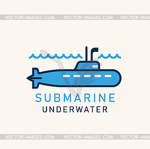 Подводная лодка с перископом - клипарт в векторе / векторное изображение