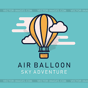 Flat image hot air balloons airship - vector clipart