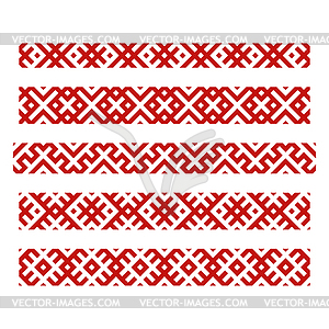 Russian old embroidery and borders - vector clipart