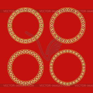 Russian old embroidery and borders - vector image