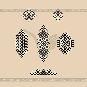 Traditional Berber tattoos - vector clipart