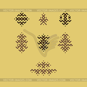 Traditional Berber tattoos - vector image