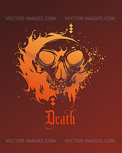Skull in grunge style - vector clipart