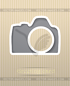 Photo camera postcard - vector clipart