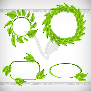 Banners with leaves - vector image