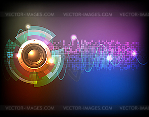Neon music background - vector clipart