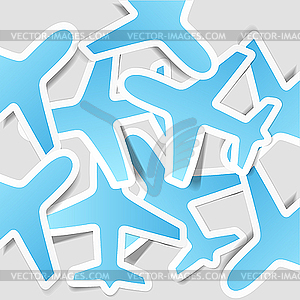 Plane stickers background - vector clipart