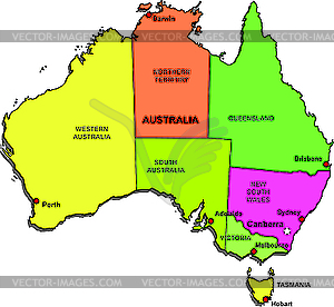 Australia map with states - vector image