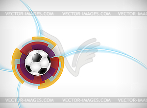 Background with soccer ball - vector image