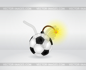 Soccer ball as bomb - vector clipart