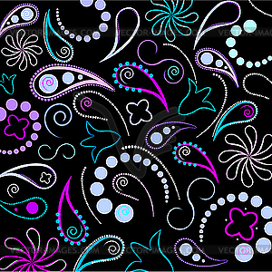 Flower paislley background - vector image