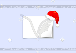 Christmas card with sheet of paper - vector clipart