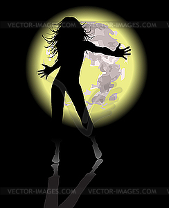Dancing moon - vector image