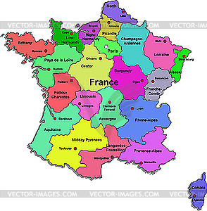 France map - royalty-free vector clipart