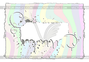 Abstract rainbow grunge frame - vector clipart