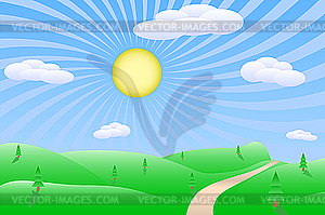 Sunrise landscape - royalty-free vector image