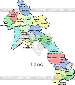 Laos map - vector clipart