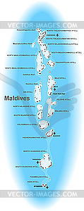 Maldives map - vector clipart