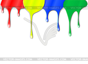 Drops of color paint - vector image